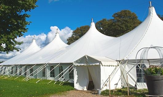 high-quality portable toilets stationed at a wedding, meeting the needs of guests throughout the outdoor reception in Quartz Hill CA